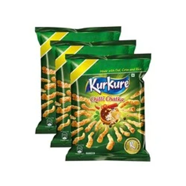 Kurkure Chilli Chatka Crisps Pack Of 3 - (3*68 Gm) - 204 gm - 204 gm