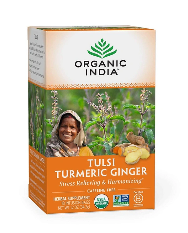 Organic India Tulsi Ginger Tea Bags - 25 Units