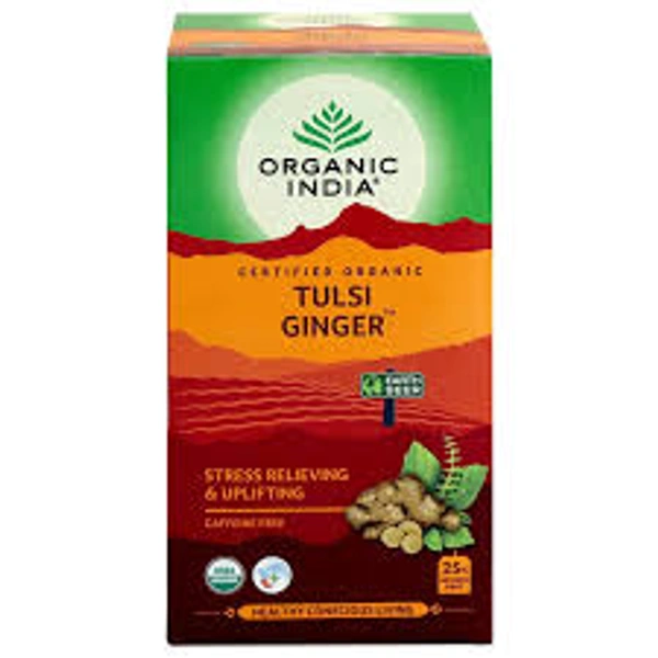 Organic India Tulsi Ginger Turmeric Tea Bags - 25 Units