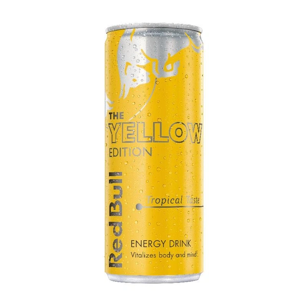 Red Bull Energy Drink Yellow Edition Tropical Pack of 4 - (4*250 ml) - 1 ltr - 1 ltr