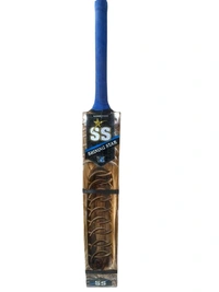 SVS Double Blade Laminated Burn Light Weight Hard Tennis (Bandook Edition) Kashmir Willow Cricket Bat, Size 8 - Black : Free Tennis Gloves - 