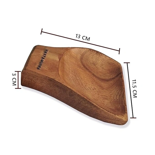 Sheesham Wood Spoon Rest - 13L x 11.5W Centimeters