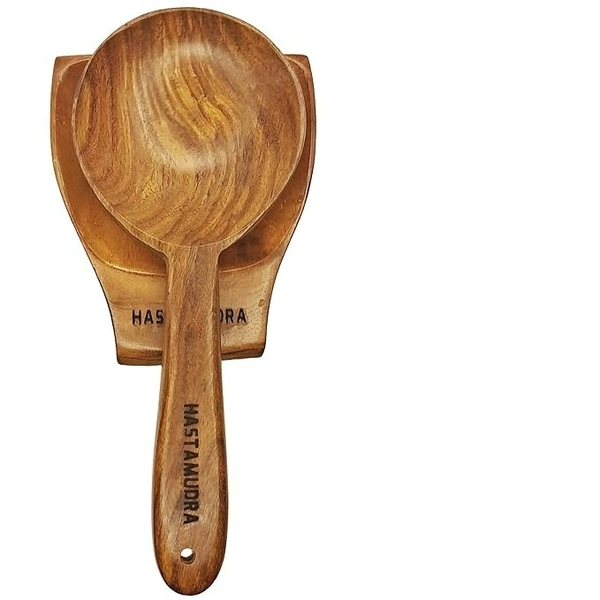 Sheesham Wood Spoon Rest - 13L x 11.5W Centimeters
