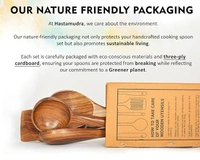 7 Piece Versatile Wooden Spoon Set for Cooking & Serving  - 