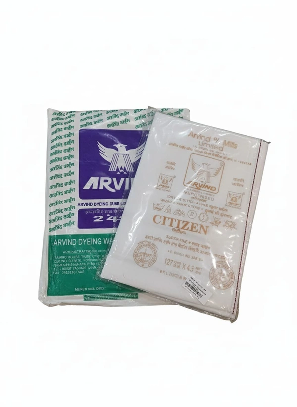 Arvind Citizen Dhuti  - White, Cotton