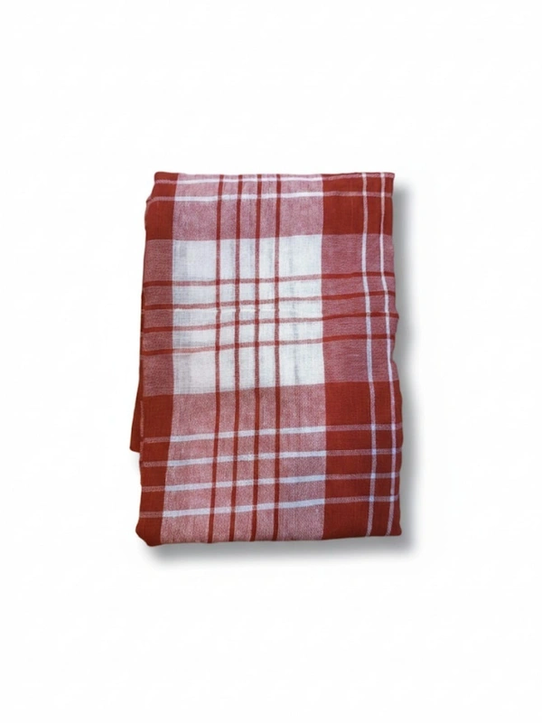 Dashakarma  Pujo Gamcha  - Regular, Red & white, Cotton