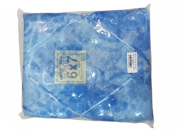 Mrettika  Printed Premium Mashari ( Mosquito Net )  - 6*7, Printed Blue