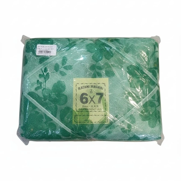 Mrettika  Printed Premium Mashari ( Mosquito Net )  - 6*7, Printed Green