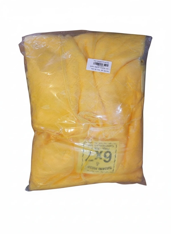 Mrettika  Printed Premium Mashari ( Mosquito Net )  - 6*7, Yellow