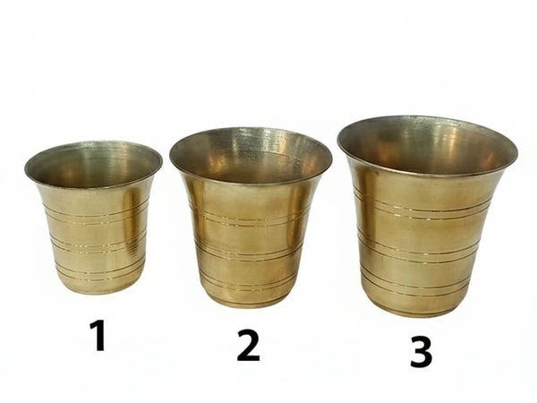 Dashakarma  Puja Jol Glass  - size -1 , H - 1.5 ", Brass, 12 g