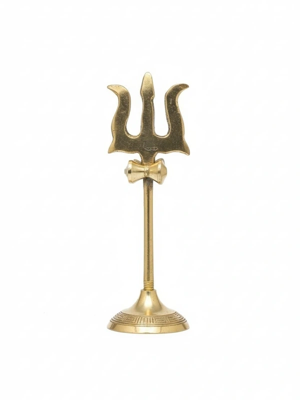 Dashakarma  Shiv Trishul  - H - 4", Petol Brass Mix, 20 g