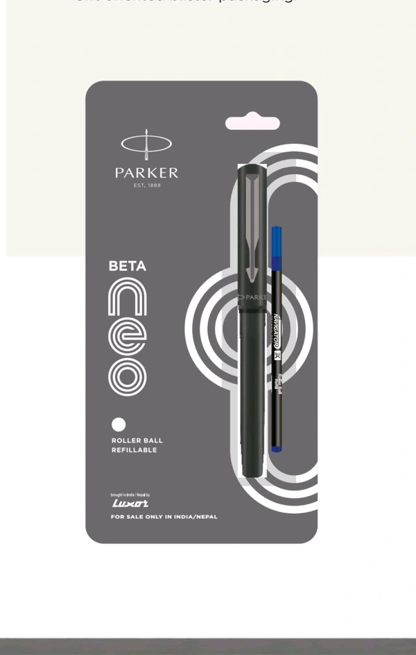 PARKER BETA NEO ROLLER BALL PEN WITH  COATED CLIP  - Black