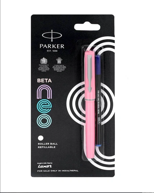 PARKER  BETA NEO PASTEL ROLLER BALL PEN WITH COATED CLIP - Pink Lace
