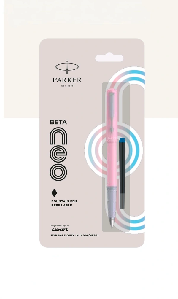 PARKER  BETA NEO PASTEL FOUNTAIN PEN WITH COATED CLIP - Pink Lace