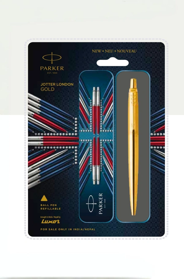 PARKER  JOTTER LONDON GOLD BALL PEN WITH GOLD TRIM 