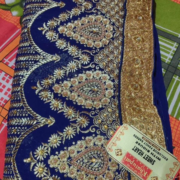 Khatupati Synthetic Saree - Nevi Blue, 5.5 MTR