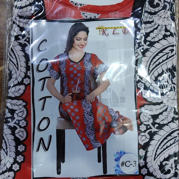 K.L.D Cotton Nighty - ASST, Regular