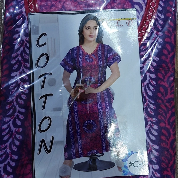 K.L.D Cotton Nighty - ASST, Regular