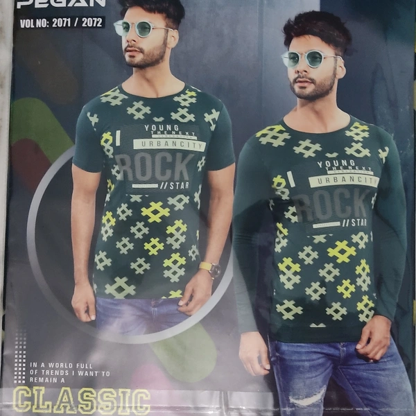 Pegan Round Neck Half T-shirts - ASST, XL