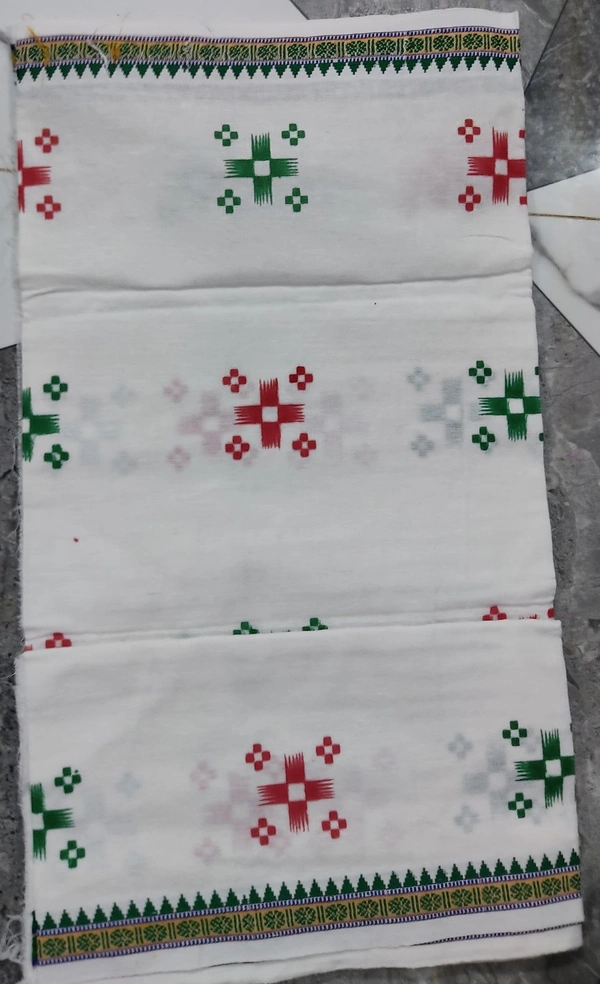 Sivakami Handloom Jagannath Cotton White Gamchha - ASST, 2.25 MTR