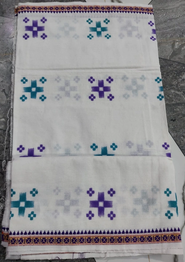 Sivakami Handloom Jagannath Cotton White Gamchha - ASST, 2.25 MTR