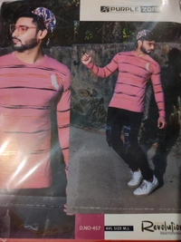 Purple Zone Round Neck Full T-shirts - ASST, M