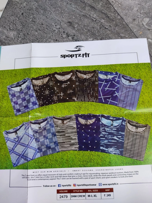 Sportz Fit Sports Round Neck T-shirts - ASST, XL