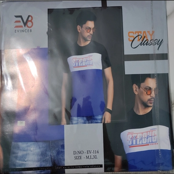 EVINCE 8 Round Neck T-shirts - ASST, M