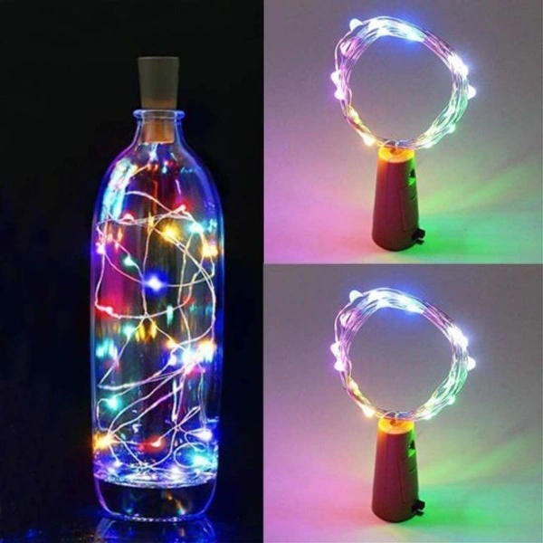 Cork Light Multicolored  (Pack Of 2) Without Bottle 