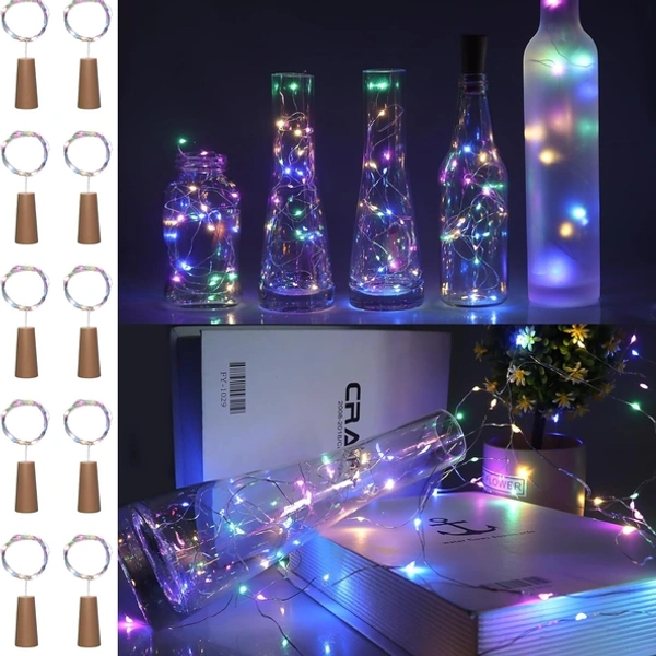Cork Light Multicolored  (Pack Of 2) Without Bottle 
