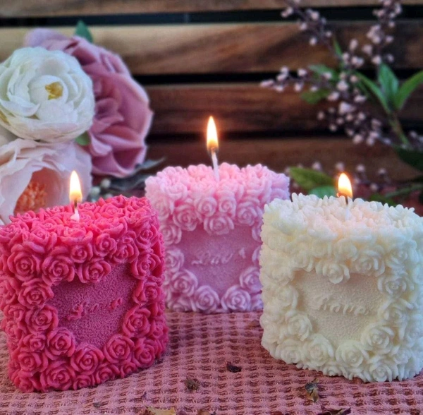 Love Rose Candle (Pack Of 2)