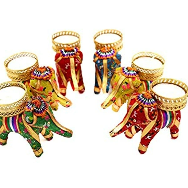 Handmade Elephant Tea Light Holder (Pack Of 2)