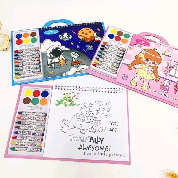Gift Set With Crayon N Water Colour N Book 