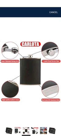 Brown Leather Stainless Steel Liquor Flask 