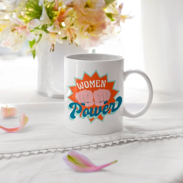 Fancy Mug Woman Power Desigh Mug. - 350ml, white, ceramic