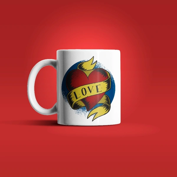 Fancy Mug Love Design Mug. - 350ml, white, ceramic