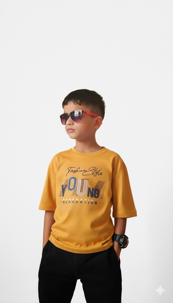 ROSEVERA Classic Crew Neck T-Shirt - 9-10, Golden yellow