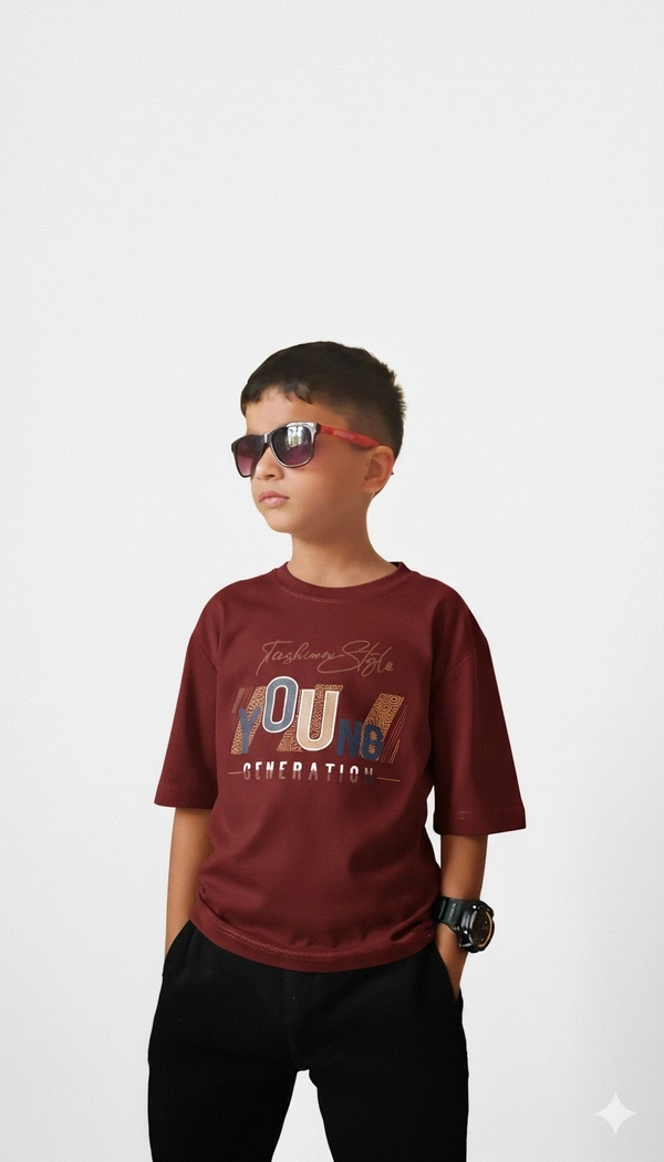 ROSEVERA Classic Crew Neck T-Shirt - 9-10, Maroon