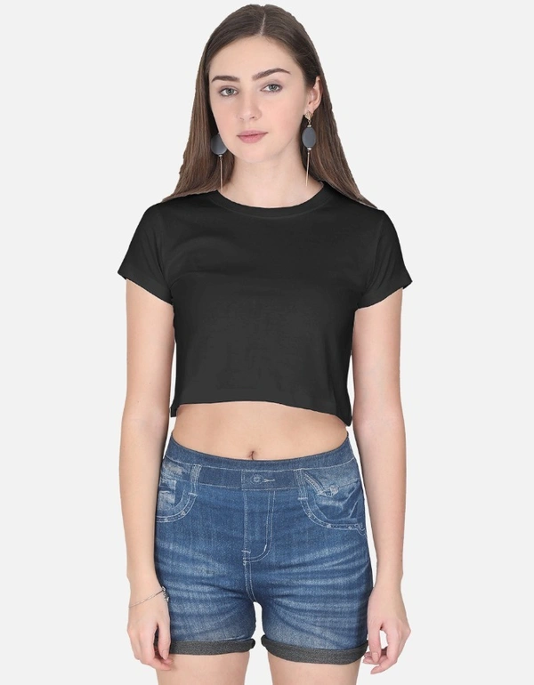 ROSEVERA Crop Top ( Plain) - M, Black