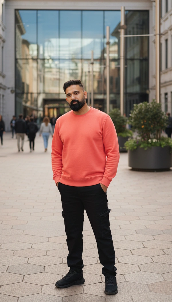 ROSEVERA Unisex Sweatshirt - L, Coral Red