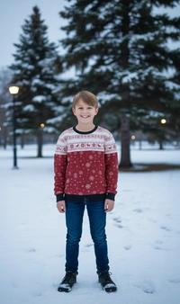 ROSEVERA AOP Kids Sweatshirt - Red, 5-6 Years