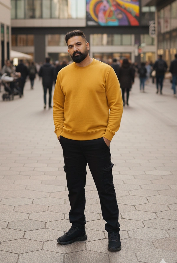 ROSEVERA Unisex Sweatshirt - M, Mustard yellow
