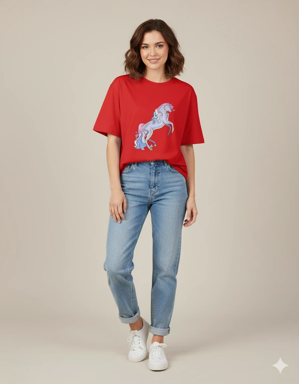 ROSEVERA Oversized Classic T-Shirt - L, Red