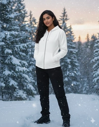 ROSEVERA unisex zip hoodie - White