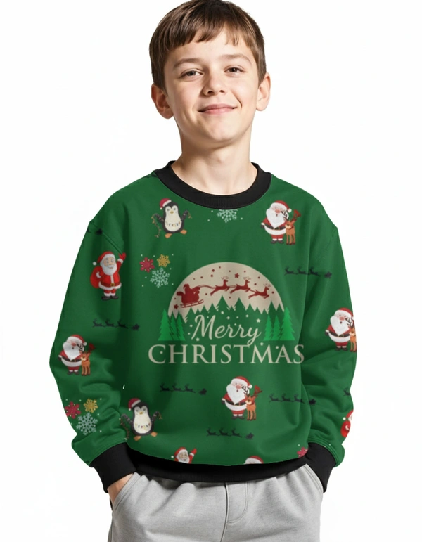 ROSEVERA AOP Kids Sweatshirt - Green, 5-6 Years