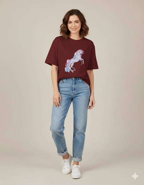 ROSEVERA Oversized Classic T-Shirt - XL, Maroon