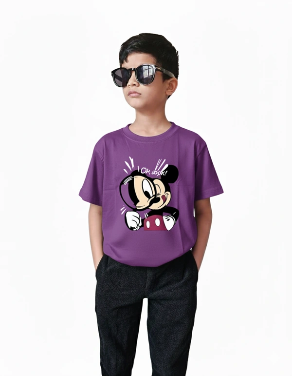 ROSEVERA Classic Crew T-Shirt β Mickey Mouse Design πβ¨ - 9-10, Purple