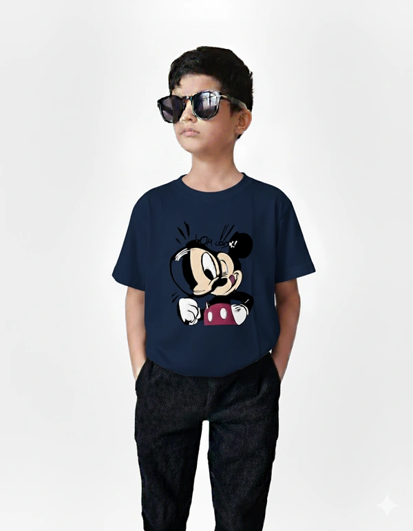 ROSEVERA Classic Crew T-Shirt β Mickey Mouse Design πβ¨ - 9-10, Navy Blue
