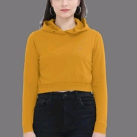 ROSEVERA Women’s Cropped Hoodie - Mustard, M