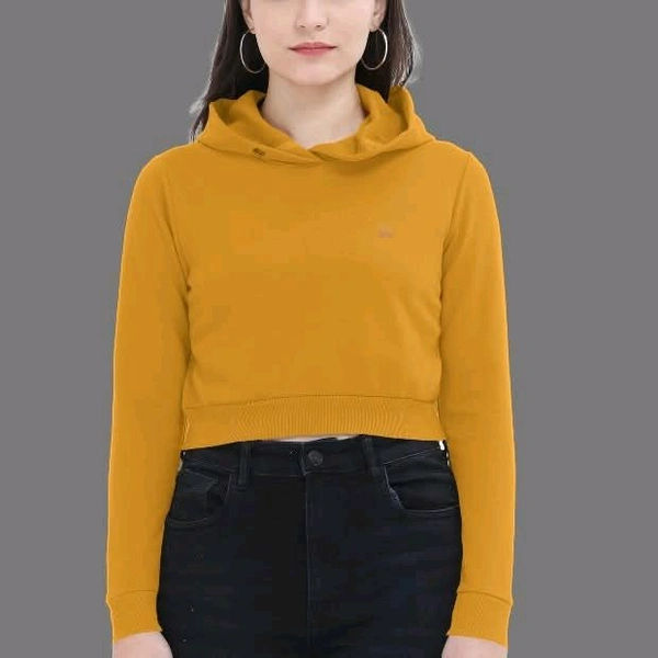 ROSEVERA Women’s Cropped Hoodie - Mustard, M